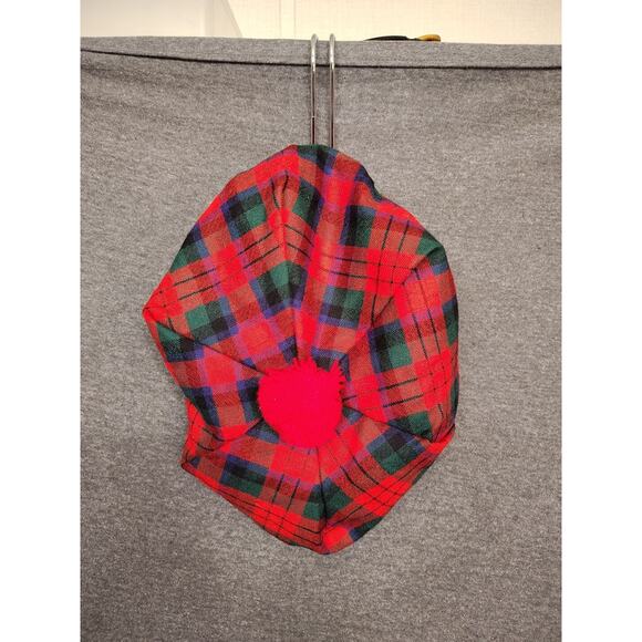 Ingles Buchan Hat Macduff Wool Red Plaid Pom Pom
